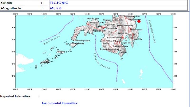 BREAKING: Magnitude 5.7 na lindol tumama sa Surigao del Sur