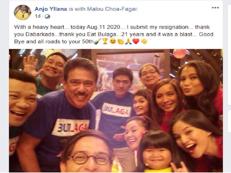 Anjo Yllana nagpaalam na sa Eat Bulaga matapos ang 21 taon na pagiging host nito
