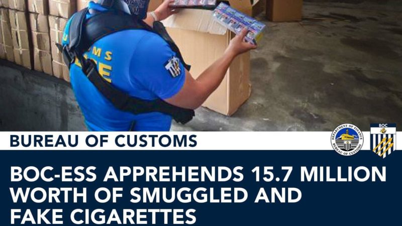 Customs muling nakasakote ng mga kontrabadong sigarilyo