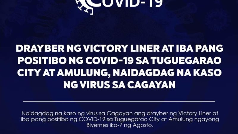 Driver ng Victory Liner, 3 iba pa nadagdag sa kaso ng COVID-19 sa Cagayan