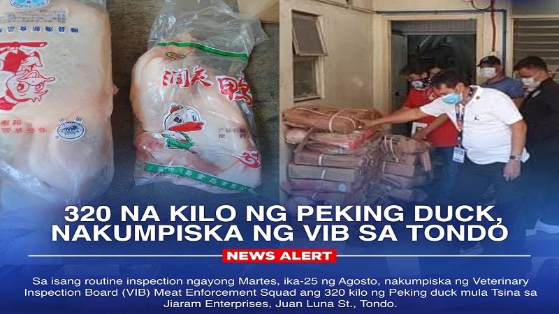 320 na kilo ng Peking duck nakumpiska sa Tondo, Maynila