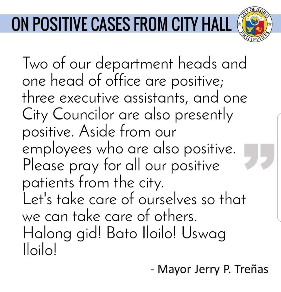 Konsehal, 6 na staff na sa Iloilo City Hall positibo sa COVID-19