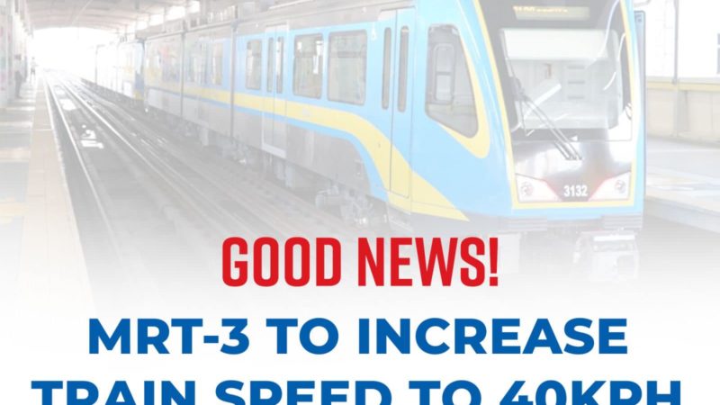 Train speed ng MRT-3 itataas sa 40kph