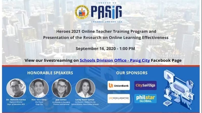 Online teacher learning program inilunsad na sa Pasig City