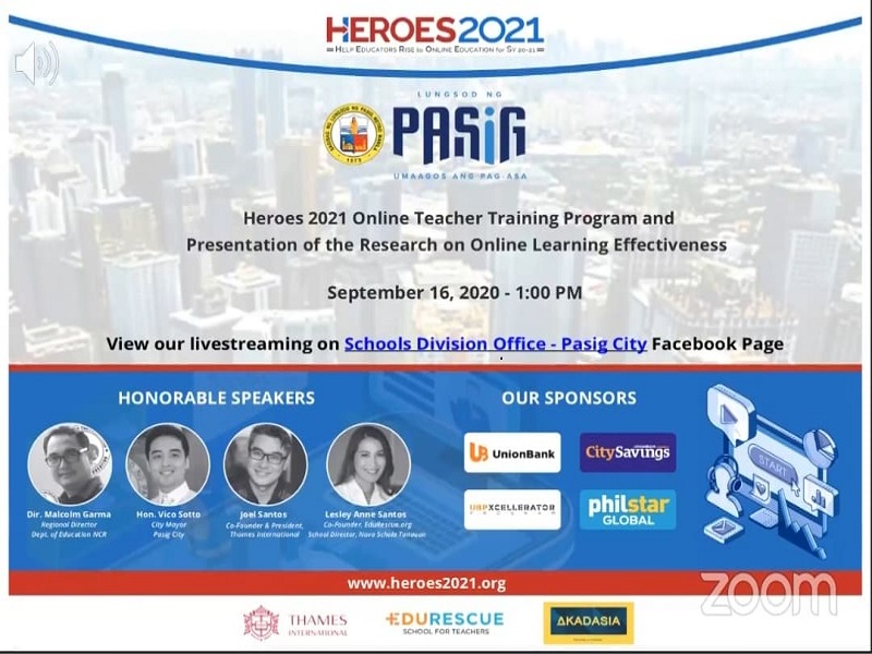 Online teacher learning program inilunsad na sa Pasig City