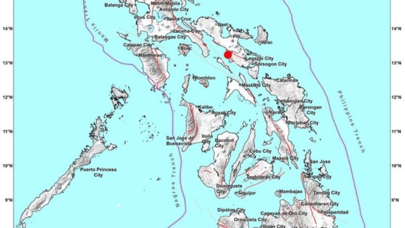 Balatan, Camarines Sur niyanig ng magnitude 4.0 na lindol