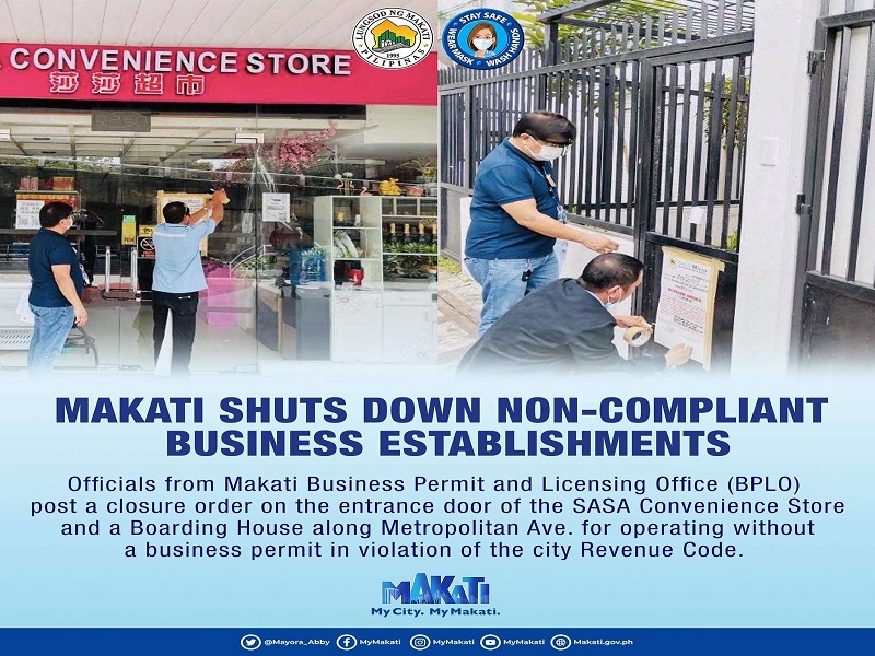 Convenience store at Boarding House sa Makati ipinasara ng LGU