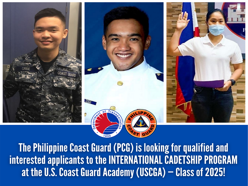 Coast Guard naghahanap ng kwalipikadong kadete para sa International Cadetship Program sa US Coast Guard Academy