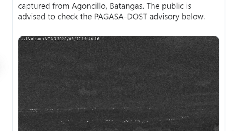 Pagkulog at pagkidlat na naranasan kagabi sa Agoncillo, Batangas walang kinalaman sa Bulkang Taal – PHIVOLCS