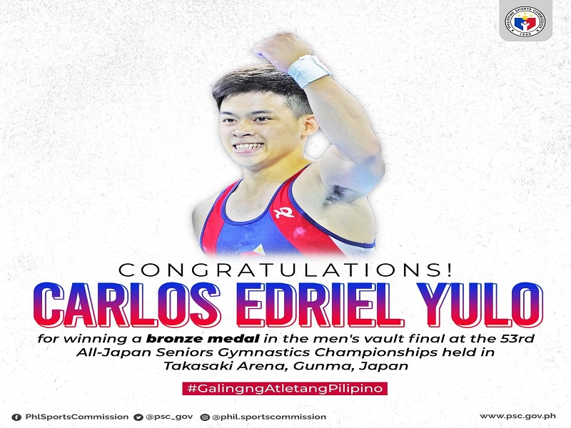 Carlos Yulo gwagi ng Bronze medal sa 53rd All-Japan Seniors Gymnastics Championships