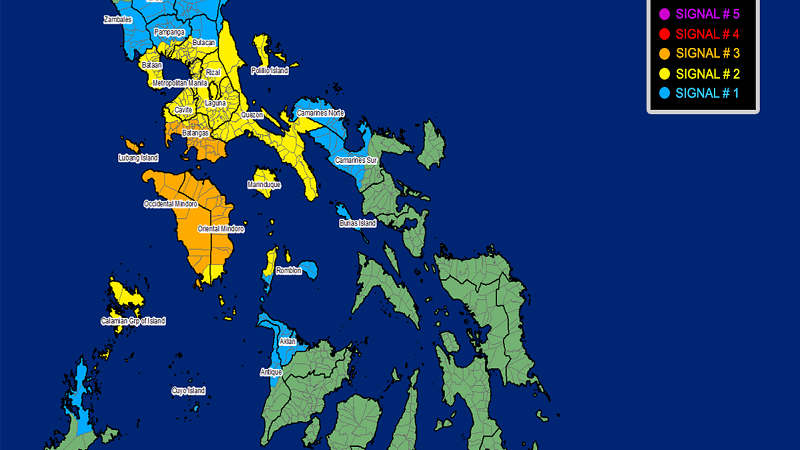 Typhoon Quinta nasa bisinidad na ng Mamburao, Occidental Mindoro; TCWS No. 3 nakataas pa rin sa maraming lugar sa Batangas at Mindoro