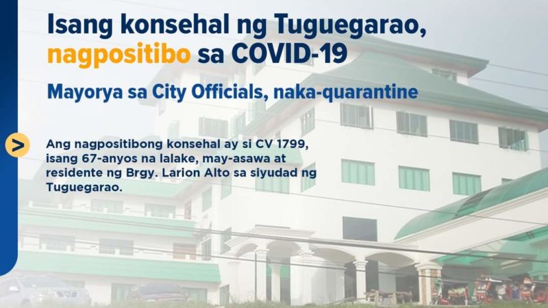 Konsehal sa Tuguegarao City nagpositibo sa COVID-19; Halos lahat ng City Officials naka-qarantine