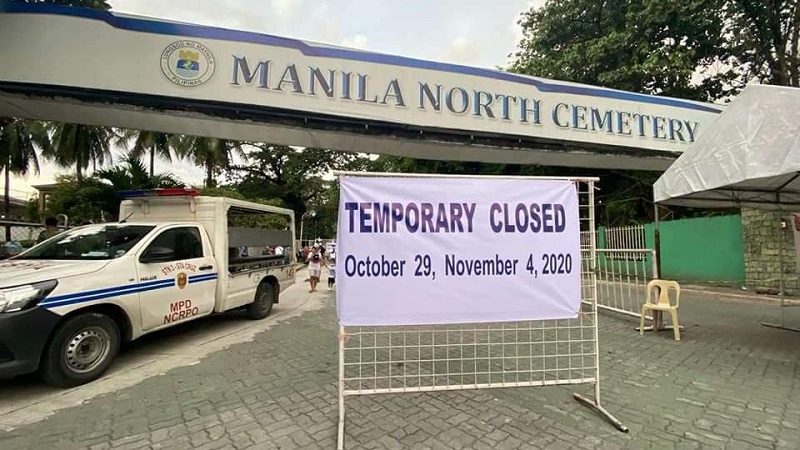 Mga sementeryo at columbarium sa buong bansa sarado na simula ngayong araw