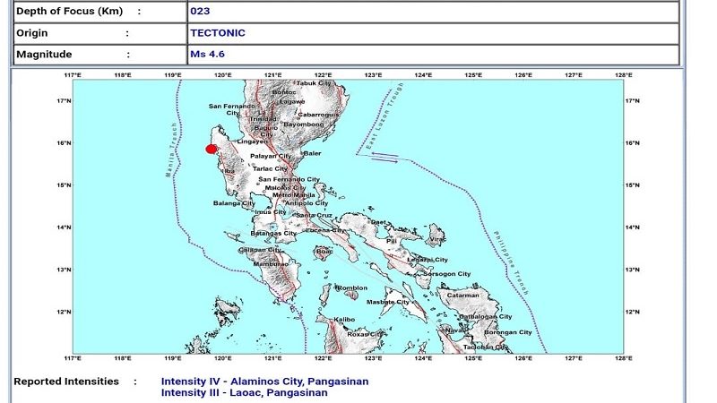 Infanta, Pangasinan niyanig ng magnitude 4.6 na lindol