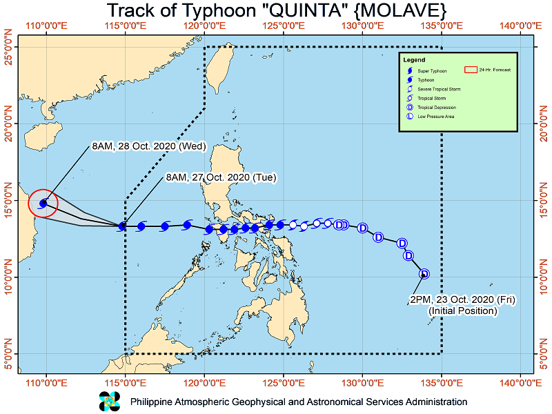 Bagyong Quinta nakalabas na ng bansa; lumakas pa habang nasa bahagi ng West PH Sea