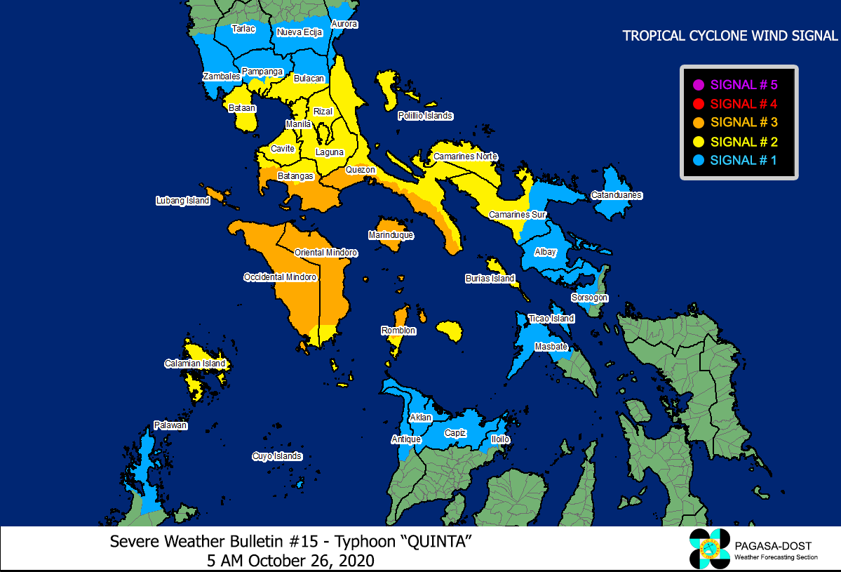 Typhoon Quinta nag-landfall sa Pola, Oriental Mindoro