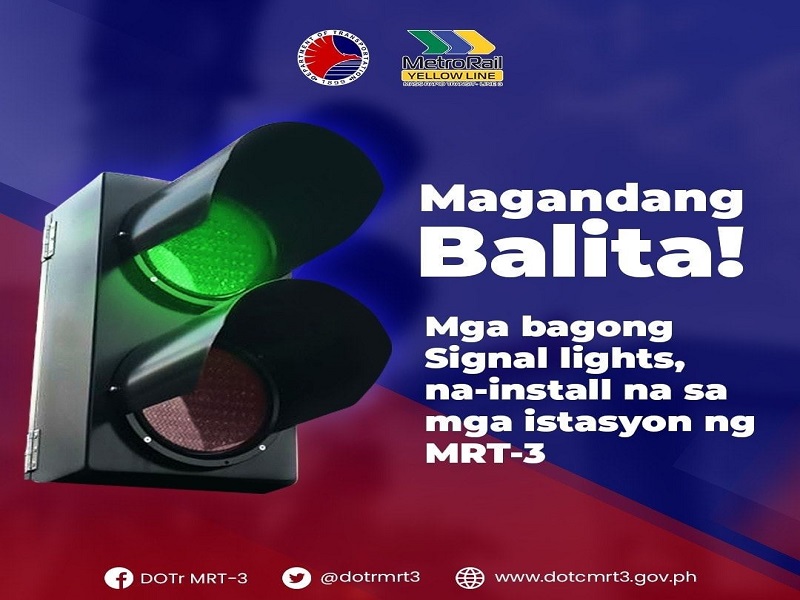 16 na bagong signal lights naikabit na sa mga istasyon ng MRT-3