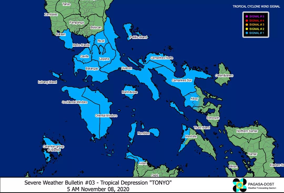 Bagyong Tonyo magla-landfall sa Batangas o Quezon; TCWS nakataas sa Metro Manila at marami pang lugar