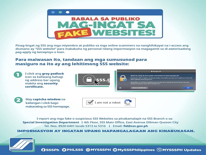 SSS pinag-iingat ang mga miyembro sa online scammers