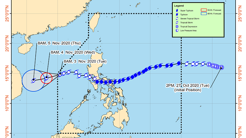 Bagyong Rolly bahagya pang lumakas habang papalayo ng bansa