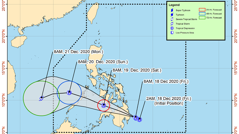 Bagyong Vicky bahagyang bumagal; papalapit na sa Davao Oriental-Surigao del Sur area