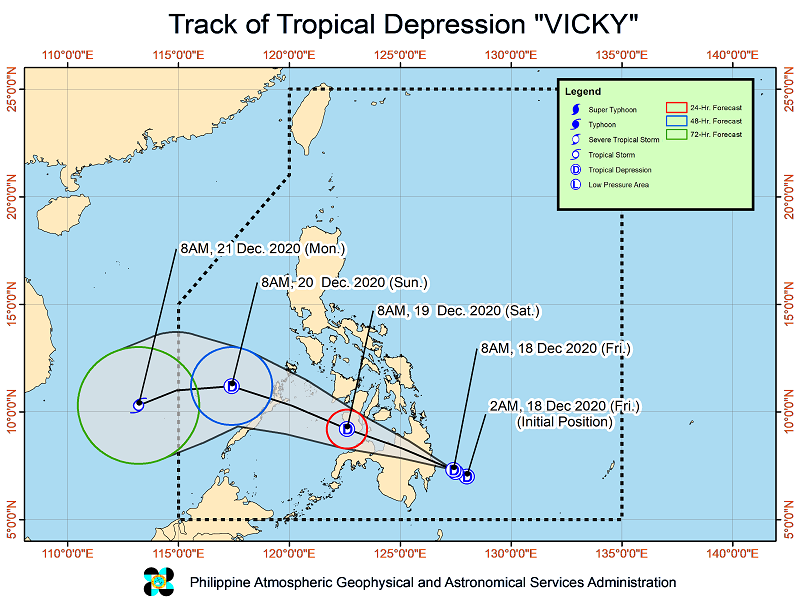 Bagyong Vicky bahagyang bumagal; papalapit na sa Davao Oriental-Surigao del Sur area