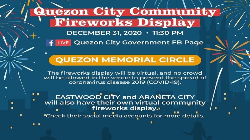 LOOK: Tatlong lugar sa QC may Community Fireworks Display