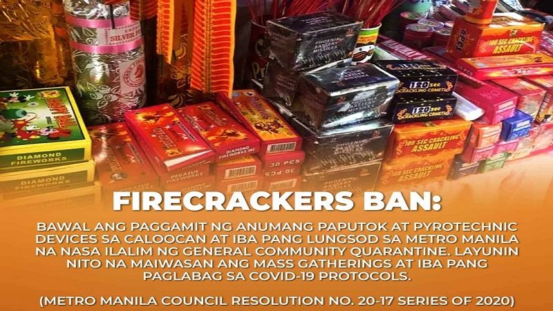 Bawal ang anumang uri ng paputok at at pyrotechnic devices sa Caloocan City