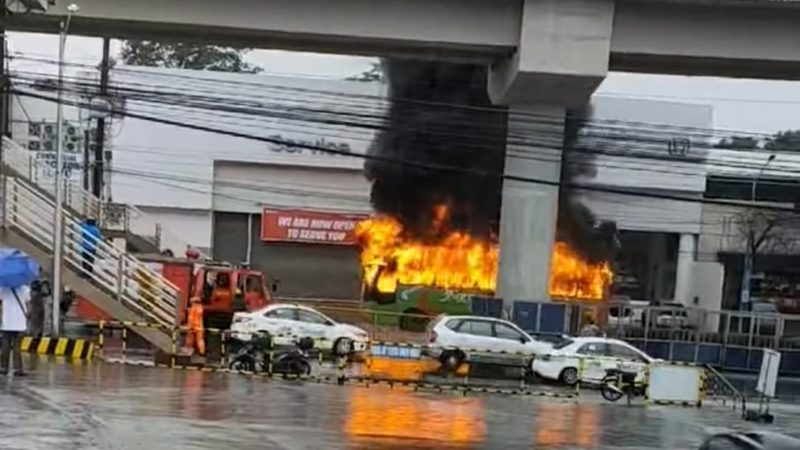 Kunduktor ng bus at pasaherong nagsaboy ng gasolina may personal na away