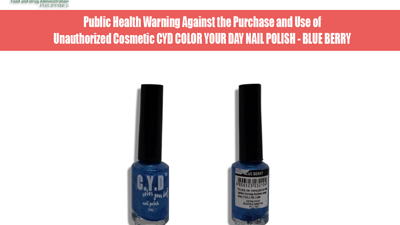 FDA nagbabala sa publiko sa paggamit ng isang brand ng nail polish