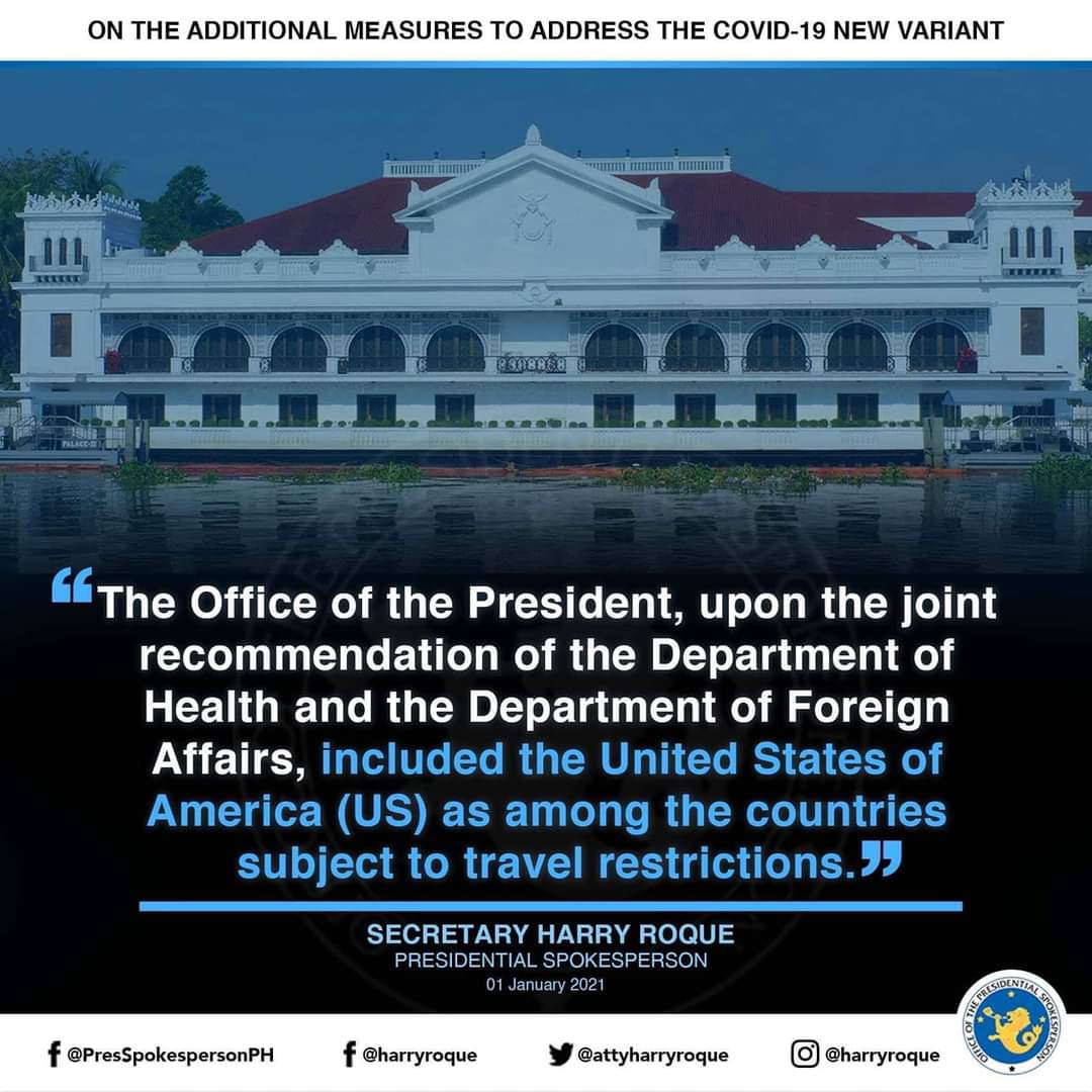 BREAKING: US isinama sa ipinatutupad na travel ban ng pamahalaan