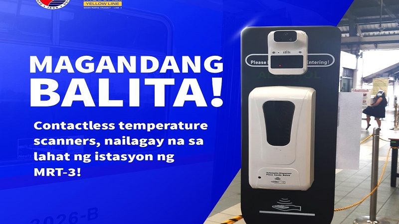Contactless temperature scanners, nailagay na sa lahat ng istasyon ng MRT-3