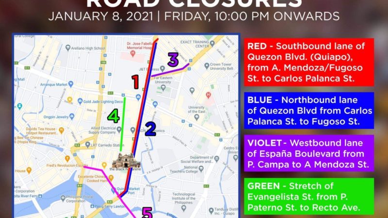 LOOK: Road re-routing at parking plan para sa obserbasyon ng Pista ng Itim na Nazareno inilabas ng Manila City LGU