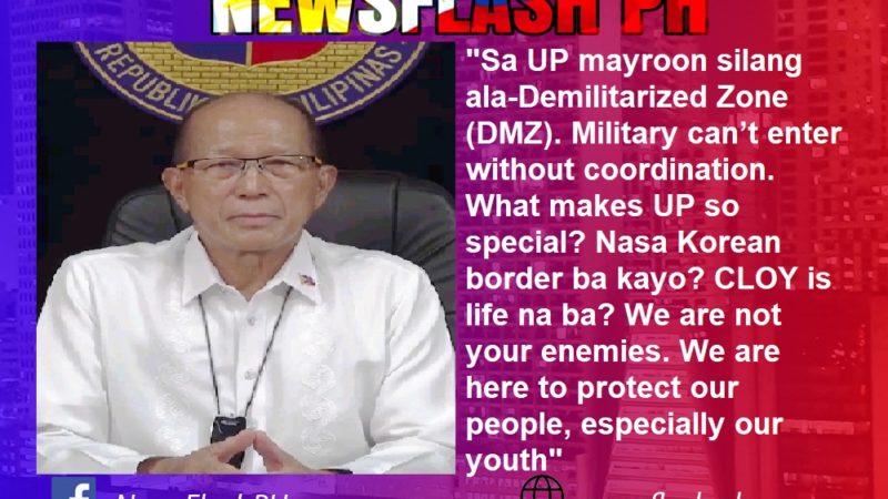 UP may mala-Demilitarized Zone ayon kay Lorenzana