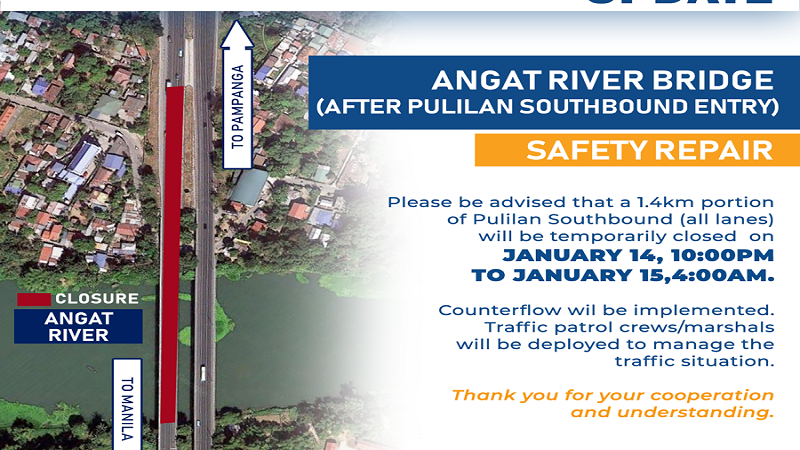 Angat River Bridge sa NLEX sasailalim sa repair