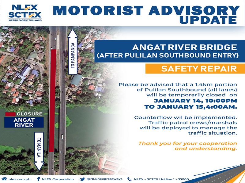 Angat River Bridge sa NLEX sasailalim sa repair