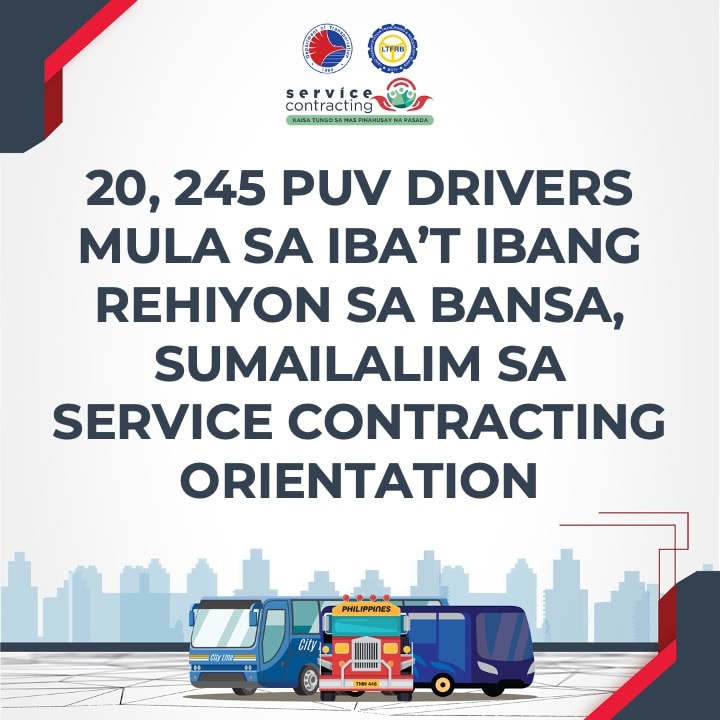 Mahigit 20,000 PUV drivers sa buong bansa sumailalim sa orientation para sa service contracting program