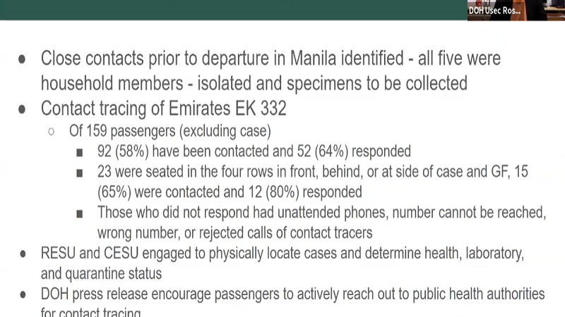 Ilang pasaherong nakasabay ng Pinoy na nagpositibo sa UK variant ng COVID-19 hindi sinasagot ang tawag ng contact tracers