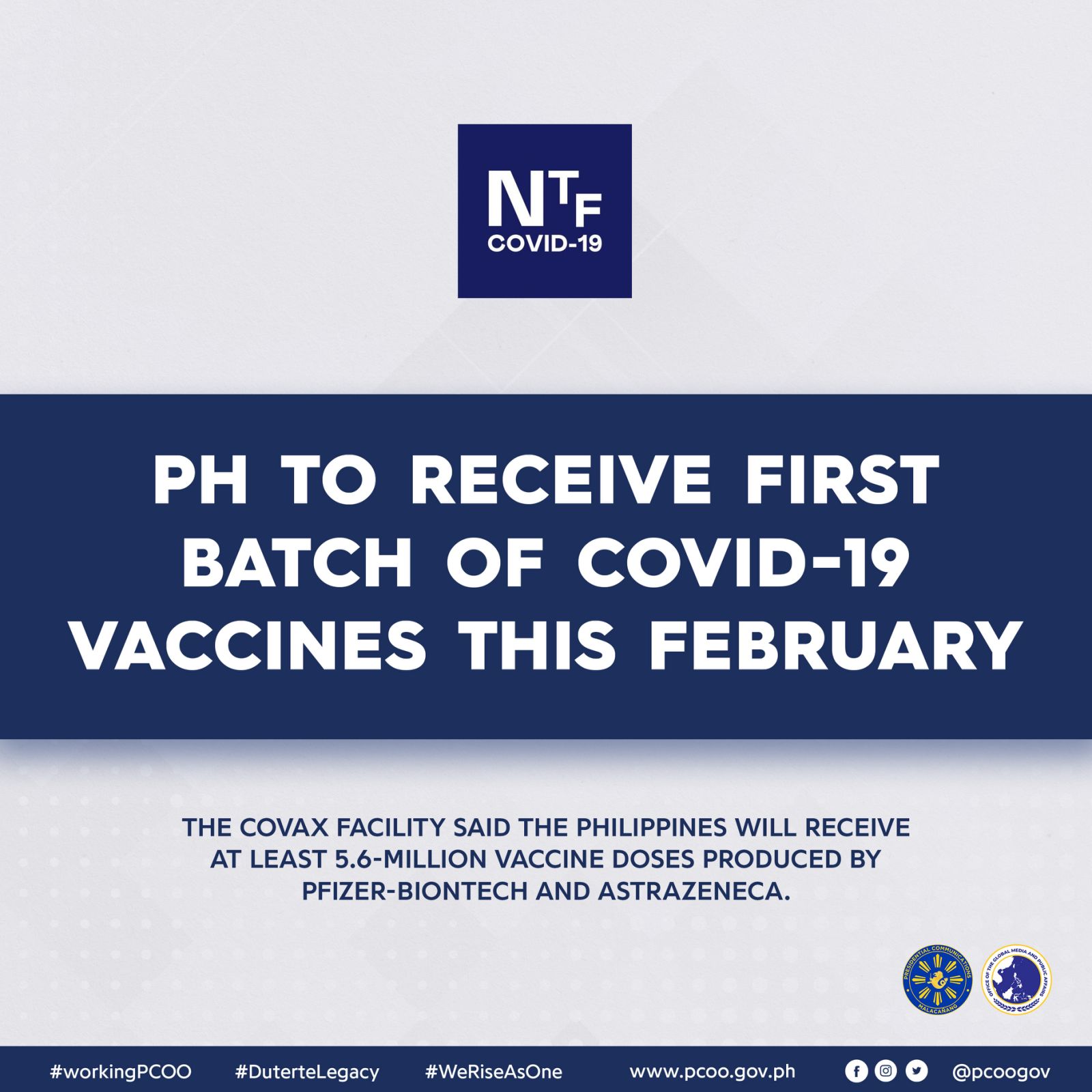 5.6 million na COVID-19 vaccines ng Pfizer at AstraZeneca darating sa bansa ngayong buwan