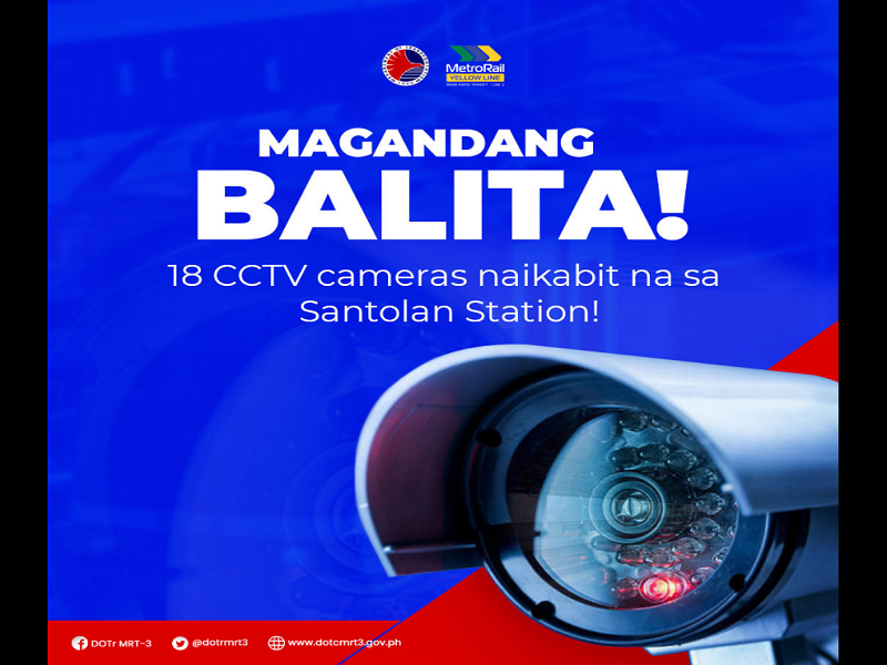 8 CCTV cameras naikabit na sa Santolan station ng MRT-3