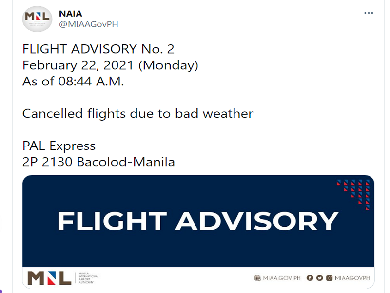 Ilang flights sa NAIA kanselado dahil sa sama ng panahon