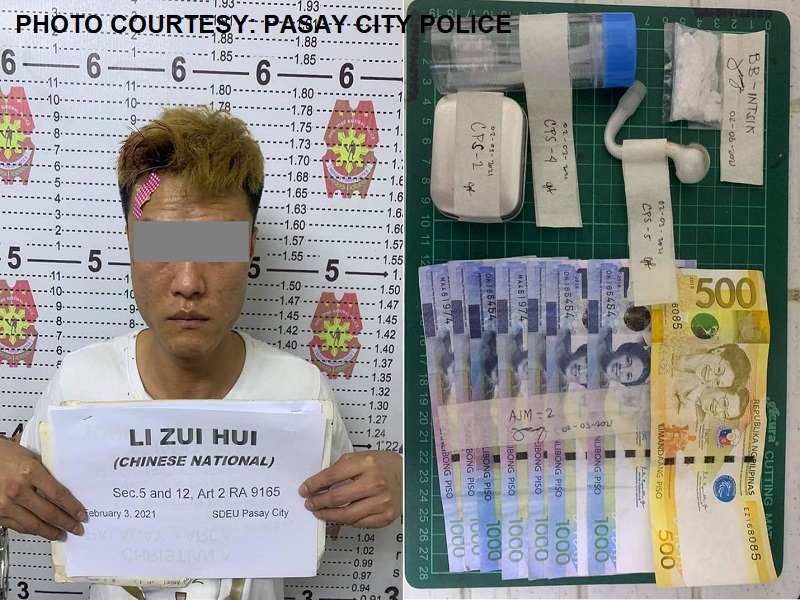 Chinese arestado sa buy bust sa Pasay; barberya binangga nang magtangkang tumakas