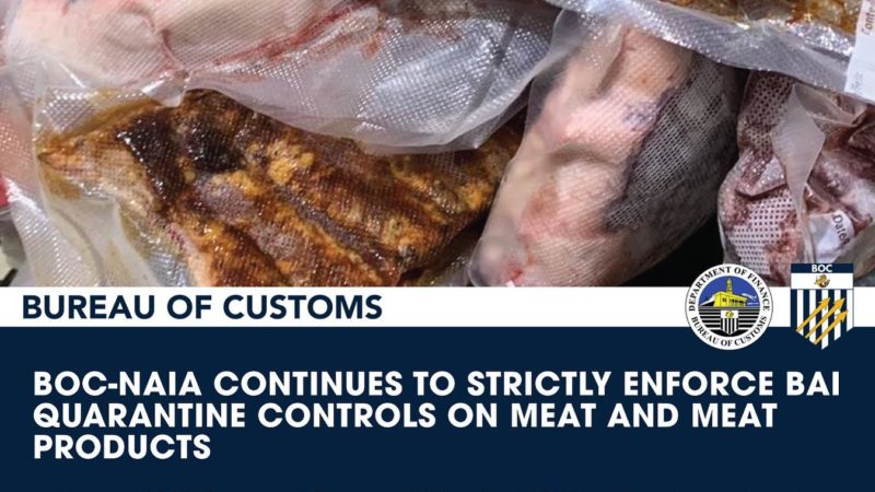 Mahigit 60 kilo ng lamb meat at karne ng baka nakumpiska ng Customs sa NAIA noong Enero