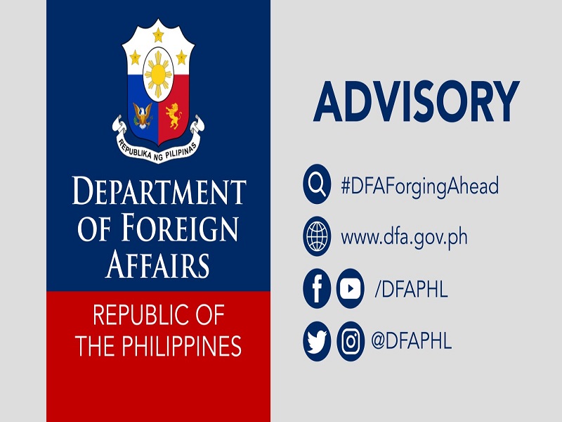 Consular Offices ng DFA sa NCR, Bulacan, Cavite, Laguna, at Rizal mananatiling sarado