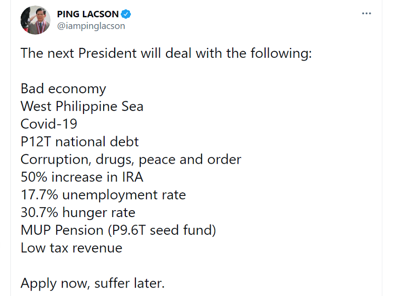 Magiging susunod na presidente ng bansa maraming hamon na kakaharapin