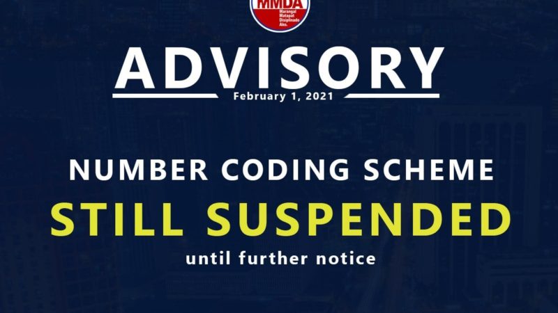 Pag-iral ng number coding suspendido pa din