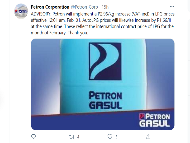 Mahigit P30 na taas-presyo sa LPG epektibo na