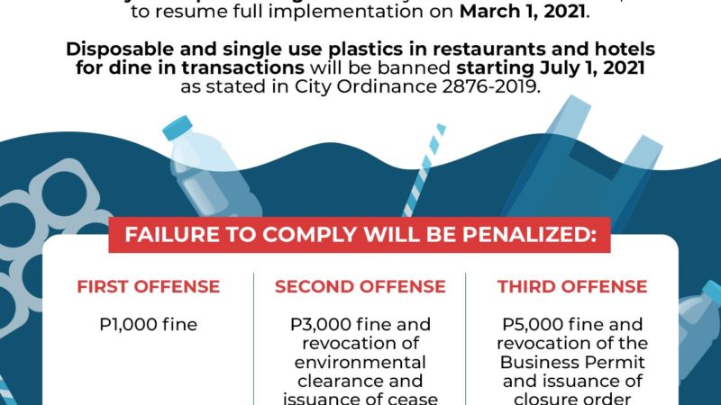 City-wide plastic ban muling ipatutupad sa QC simula sa March 1