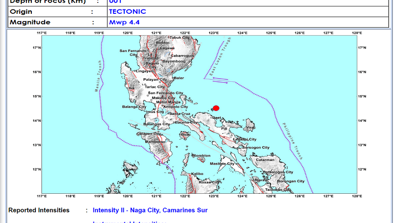 Magkakasunod na aftershocks naitala sa Vinzons, Camarines Norte matapos ang magnitude 5.1 na lindol