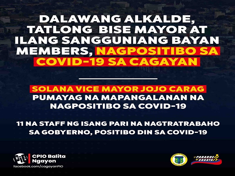 2 mayor, 3 vice mayor, at ilang miyembro ng sangguniang bayan sa Cagayan nagpositibo sa COVID-19